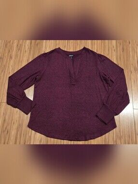 David Bitton Buffalo Maroon Split V Rib Cuff Pullover